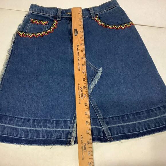 I Pinco Pallino 1950 Jean Denim Skirt Size 14 Beaded Pockets - Picture 8 of 8